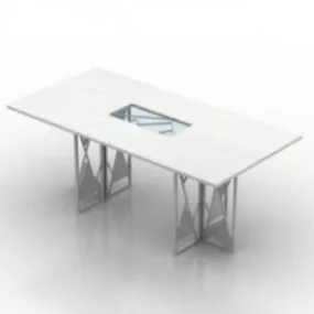 White Table Furniture 3d model