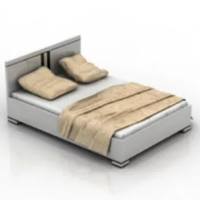 Simple Double Bed 3d model