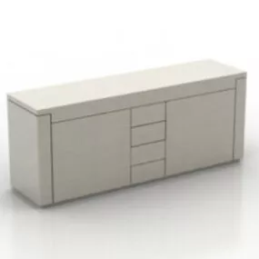 White Fashion Desk Furniture 3d model