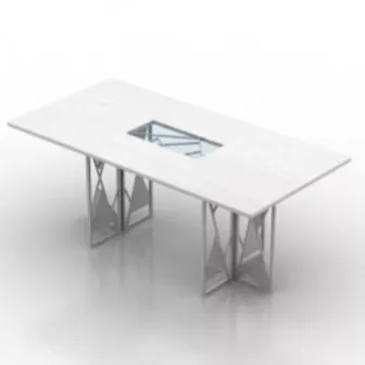 White Creative Office Desk 3d model White Creative Office Desk 3d model