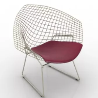 Red Single Wire Chair 3d model Red Single Wire Chair 3d model