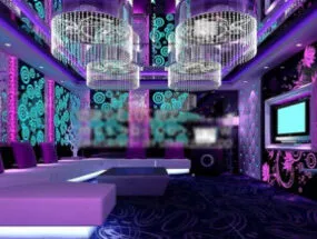 Purple Ktv Luxury Box 3d model