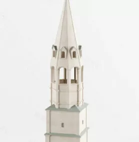 White Noble Church 3d model