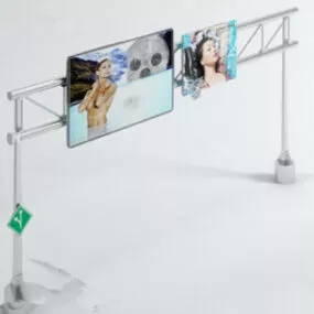 Street Advertising Sign 3d model