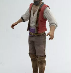 American Country Men Style 3d model