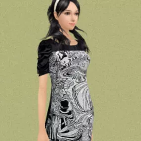 Character Counter Girl 3d model