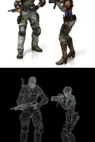 Fighting Team With Weapons 3d model