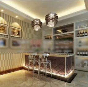 Wine Tasting Interior Scene 3d model