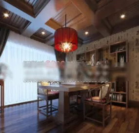 Study Room Scene Refined Style 3d model