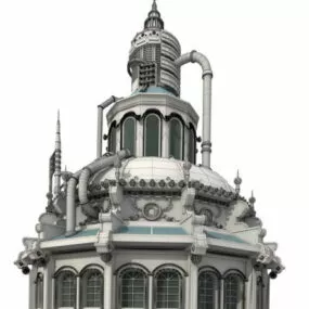 Steampunk Factory Building 3d model