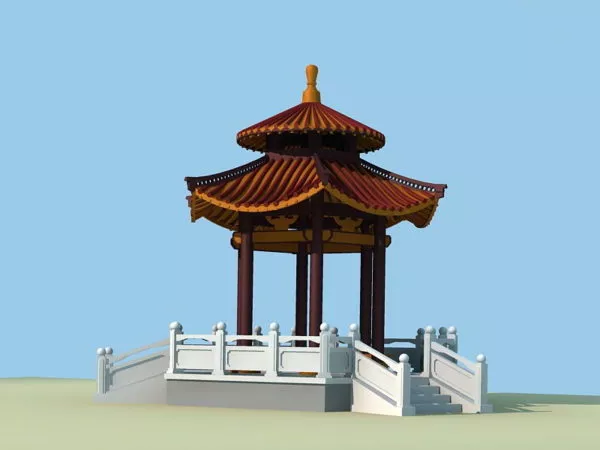Chinese Garden Pavilion 3d model Chinese Garden Pavilion 3d model
