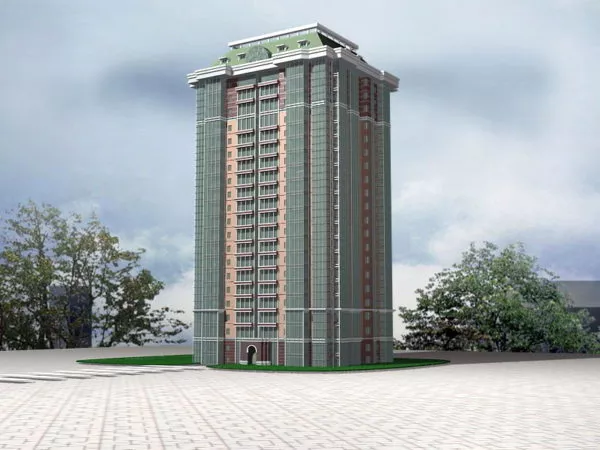 Glass Facade Condominium Complex 3d model