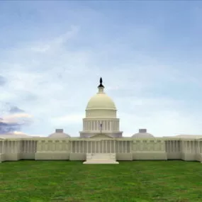 United States Capitol Exterior Scene 3d model