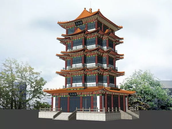 Ancient Chinese Pagoda Scene 3d model Ancient Chinese Pagoda Scene 3d model