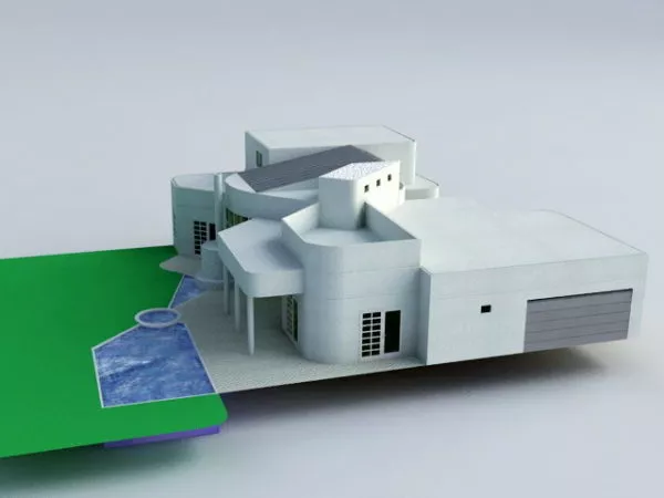 Villa With Pool 3d model Villa With Pool 3d model