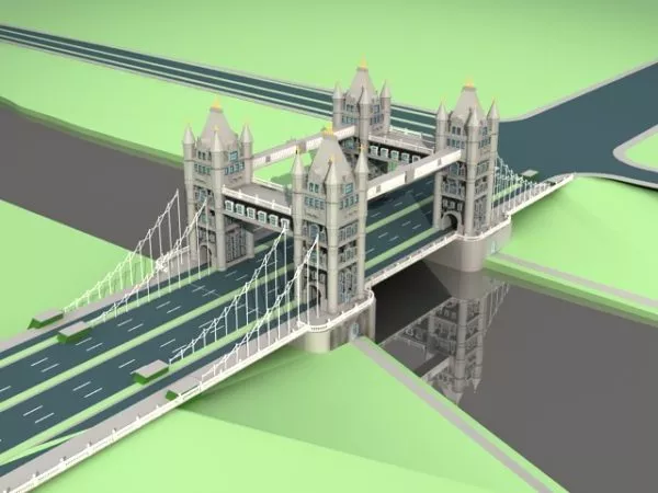 Garden Bridge Building Set 3d model