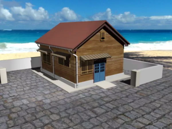 Small Log Cabin Building 3d model