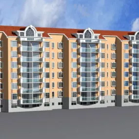 Modern Condominium Apartment Building 3d model