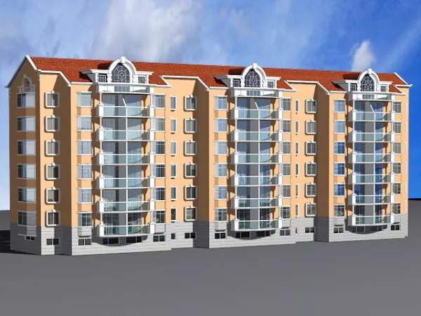 Modern Condominium Apartment Building 3d model Modern Condominium Apartment Building 3d model