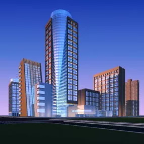 Residential And Commercial Buildings 3d model