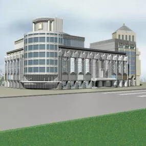 Commercial Retail Center Architecture 3d model