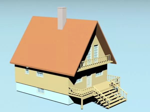Small Log Cabin Building 3d model