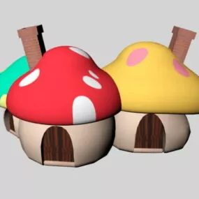 Cartoon Mushroom House 3d model