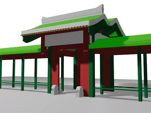Fence With Rail In Textures 3d model