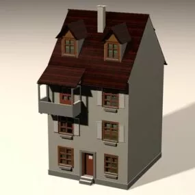 Small Colonial House 3d model