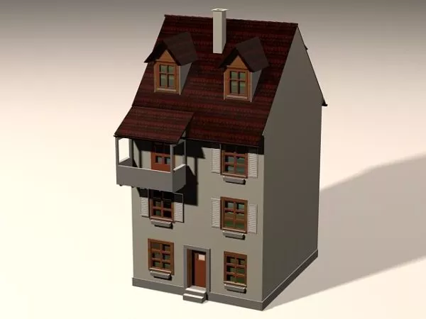 Small Colonial House 3d model Small Colonial House 3d model
