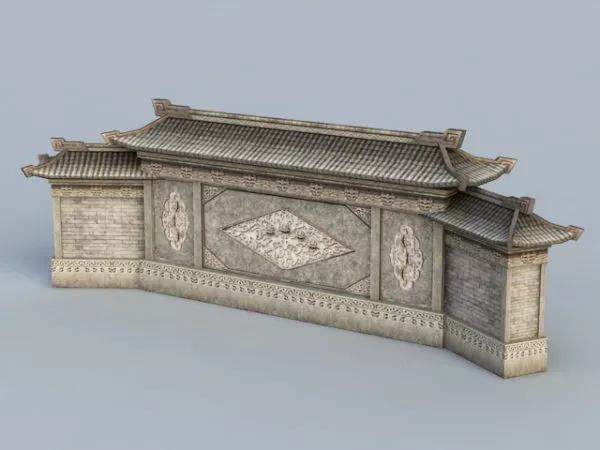 Traditional Chinese Screen Wall 3d model Traditional Chinese Screen Wall 3d model