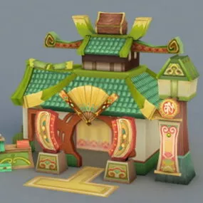 Cartoon Chinese Store 3d model