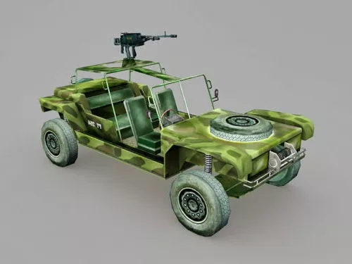 Jeep Mounted Gun 3d model Jeep Mounted Gun 3d model