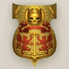 Undead Golden Shield 3d model