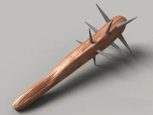 Spiked Wooden Club Weapon 3d model Spiked Wooden Club Weapon 3d model
