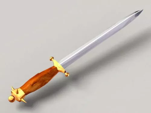 Dagger With Wood Handle 3d model