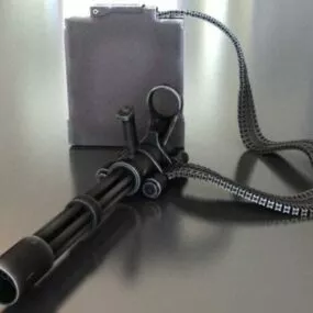 Mini Gun With Backpack And Ammo 3d model
