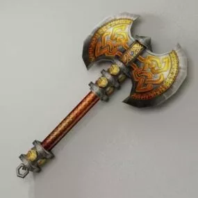 Fantasy Battle Axe Low Poly 3d model