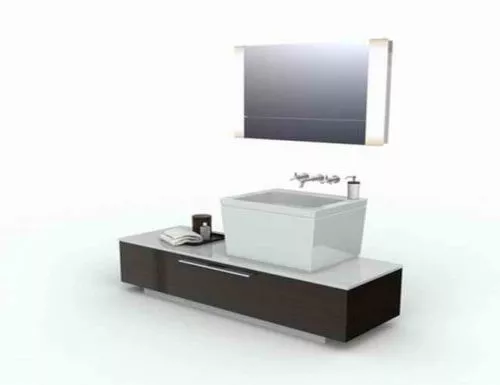 Solid Stone Sink Square Shaped 3d model