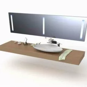Single Sink Bathroom Vanity 3d model