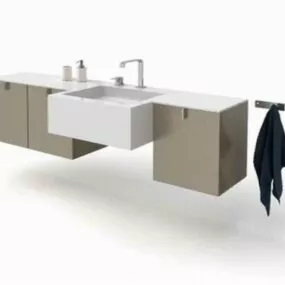 Wall Mounted Bathroom Vanity Cabinet 3d model