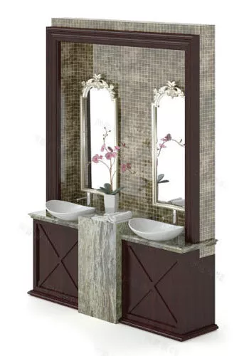 Marble Top Bathroom Vanity 3d model Marble Top Bathroom Vanity 3d model