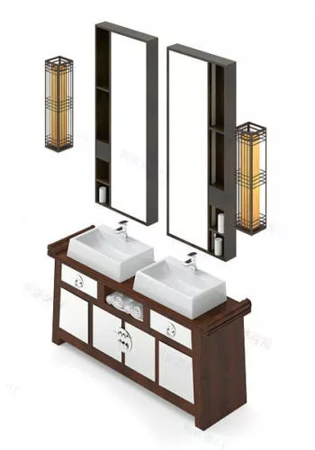 Wash Lupi Sink With Mirror 3d model