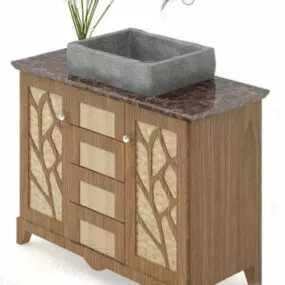 Wooden Bathroom Vanity 3d model
