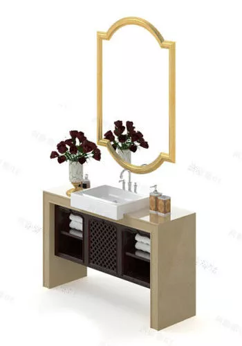 Hotel Bathroom Vanity 3d model Hotel Bathroom Vanity 3d model