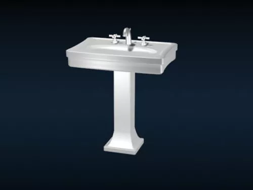 Single Hole Pedestal Basin 3d model Single Hole Pedestal Basin 3d model