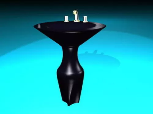 Black Pedestal Basin 3d model Black Pedestal Basin 3d model
