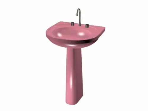 Pink Pedestal Basin 3d model Pink Pedestal Basin 3d model