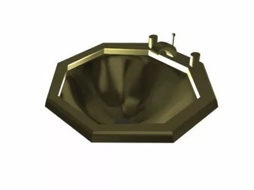 Brass Basin Sink 3d model Brass Basin Sink 3d model