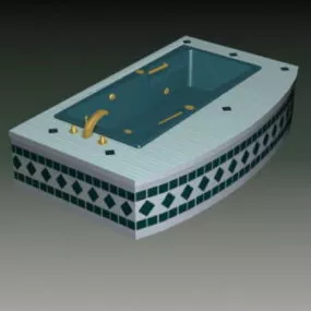 Built In Massage Bathtub 3d model